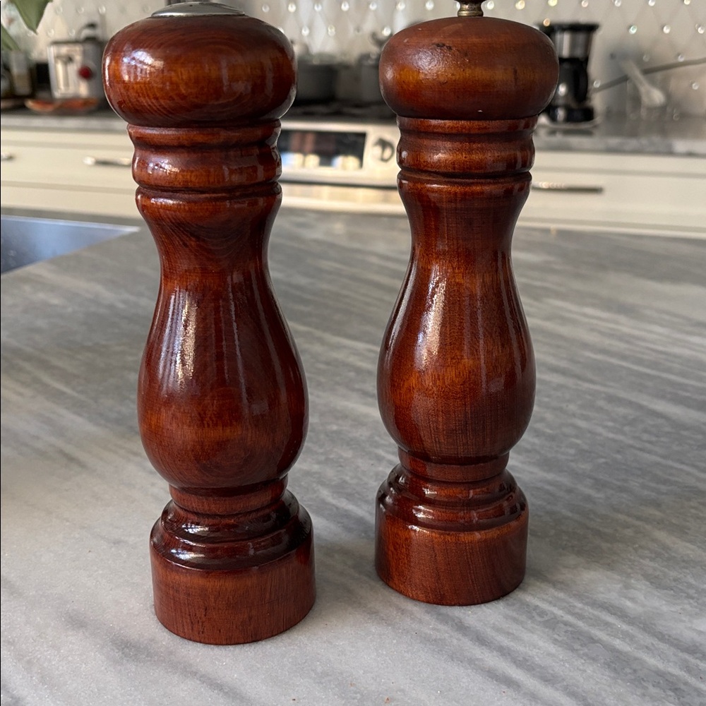 Vintage  teak Wooden Pepper Mill Set Baribocraft made in Canada MCM 1970s